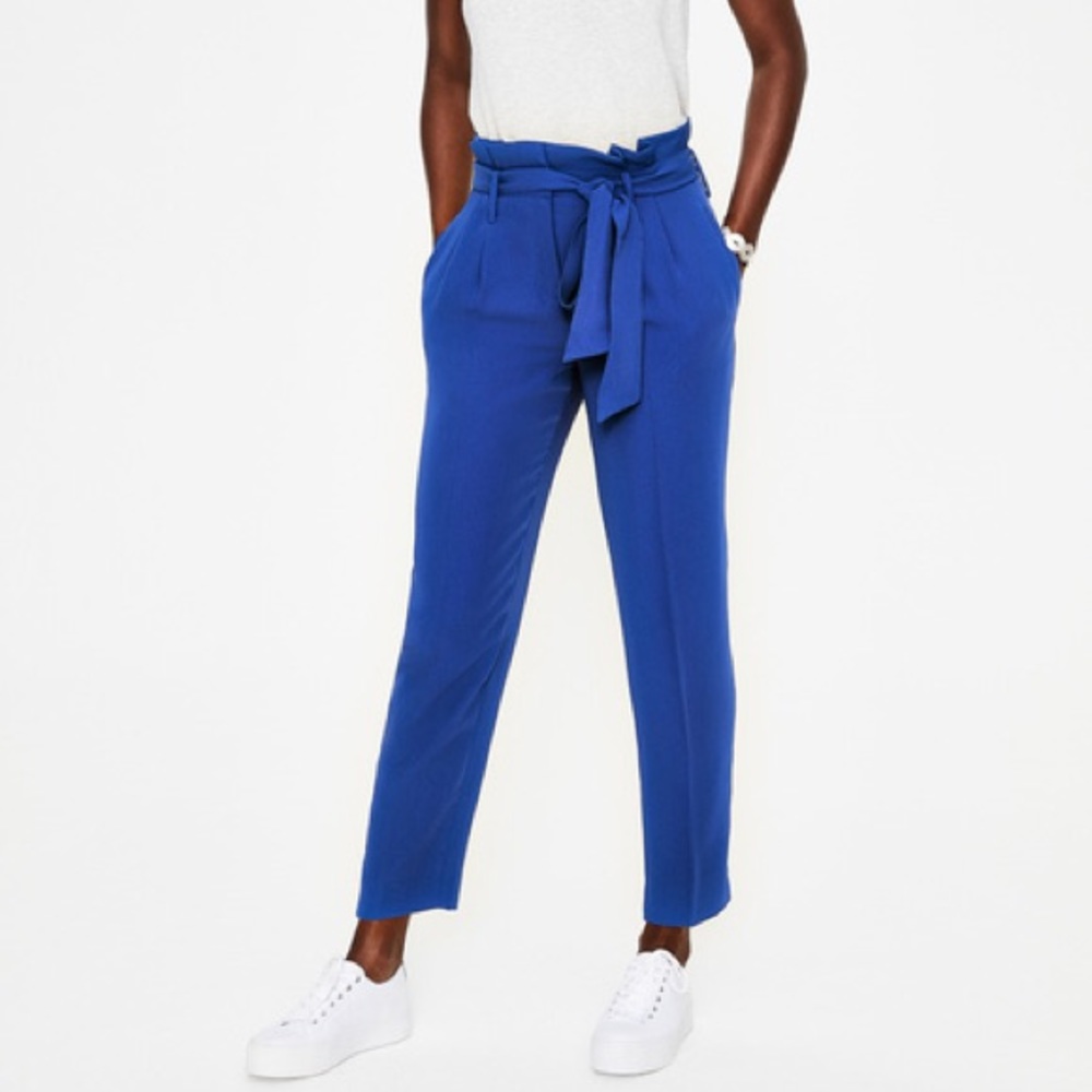 Boden Melanie paper bag trouser in cobalt